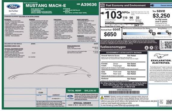 FORD MUSTANG MACH-E 2022 3FMTK1RM3NMA39636 image